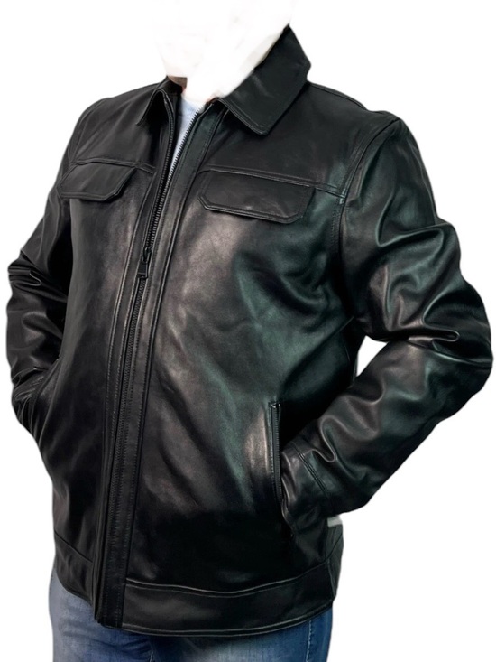 Perry Ellis Other - Perry Ellis Portfolio black leather jacket featuring a quilted interior lining